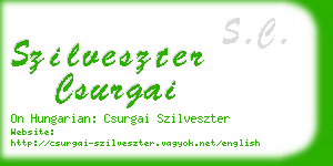 szilveszter csurgai business card